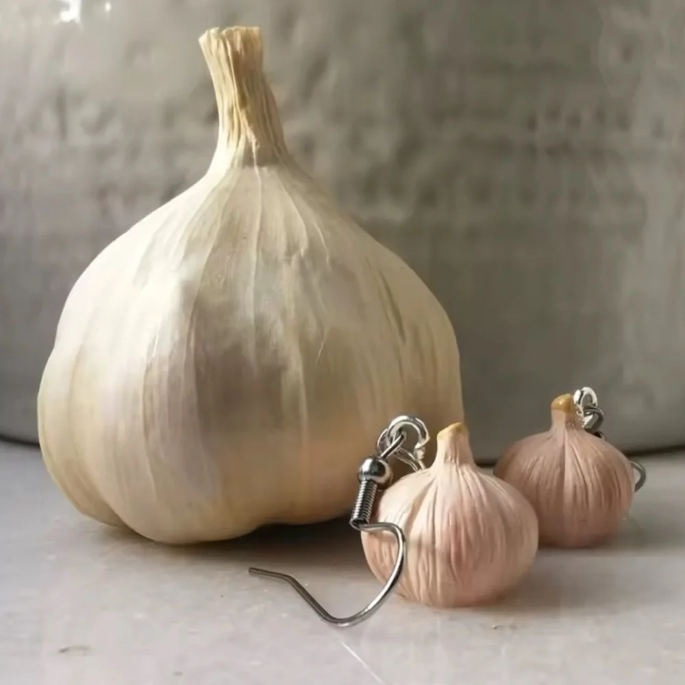 Garlic Bulb Cream Earrings